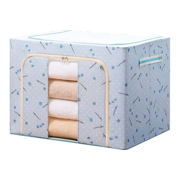 Large Storage Bag Organizer Cloth Quilt Moving Box with Clear Window Thick Fabric Sturdy Zipper Foldable Design Perfect for Blankets Bedding Seasonal Closet Organization