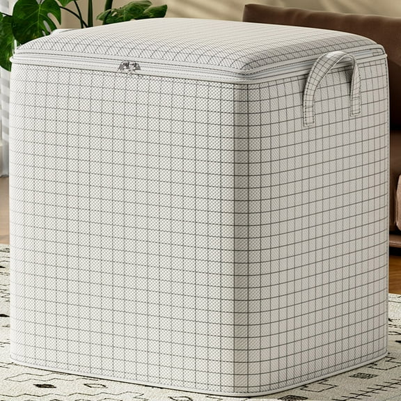 Large Storage Bags with Lid, Heavy Duty Clothes Storage Bins, 3 Different Size, Storage Bag with Reinforced Carrying Handles, Clothing Quilt Moving Packing Bag, Thickened Double Zipper for Travel