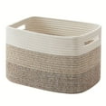 thumbnail image 1 of Large Storage Basket for Organizing, Woven Rope Basket for Shelves, Closet Organizer Bins for Clothes, Blanket, Toys, Pet Toy, 1 Pcs, 25x16x16", 1 of 9
