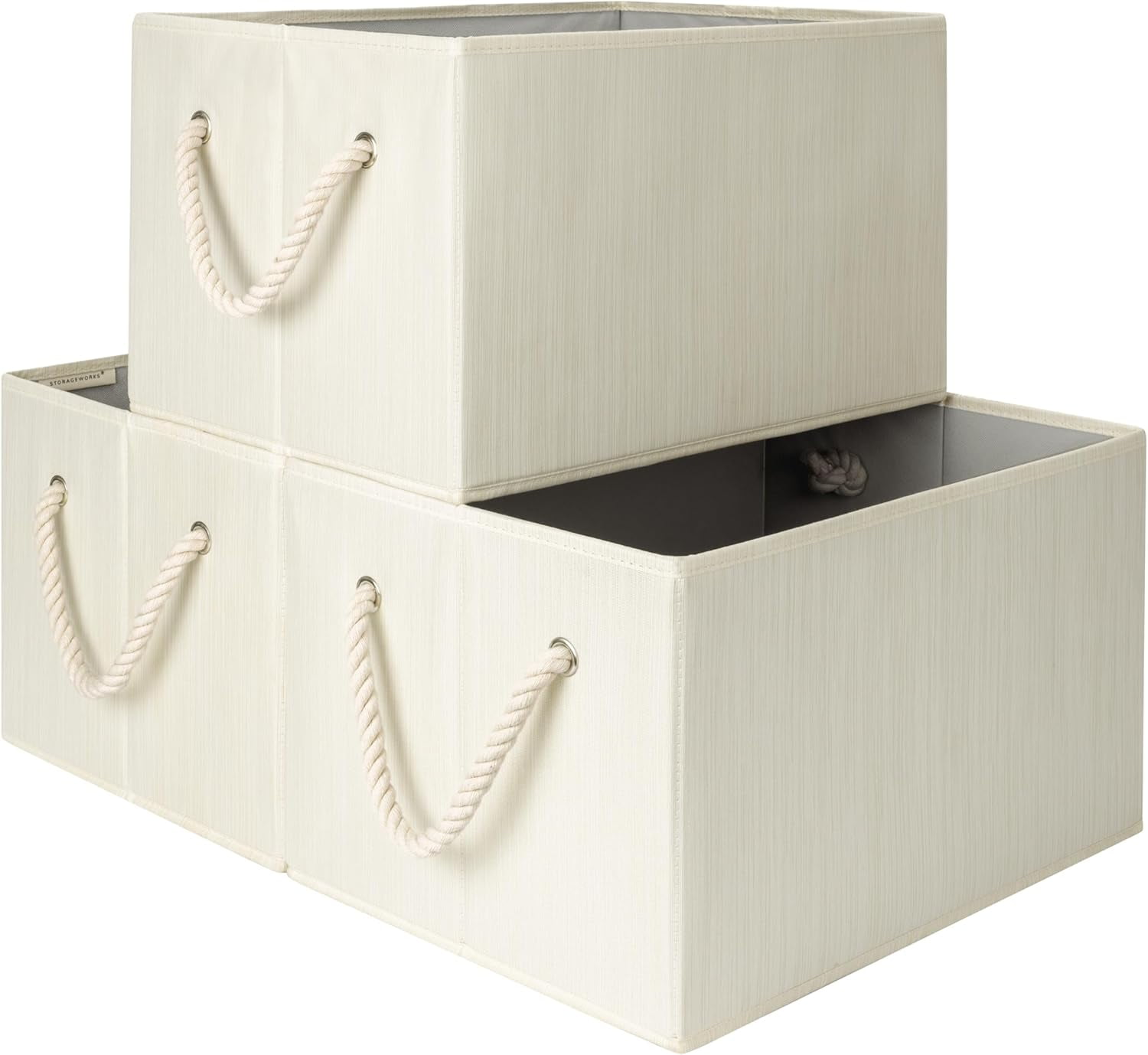 Aazon.co: Dicunoy 6 Pack Storage Baskets For Organizing, Sall Cloth Basket Bins With Handles - View #13