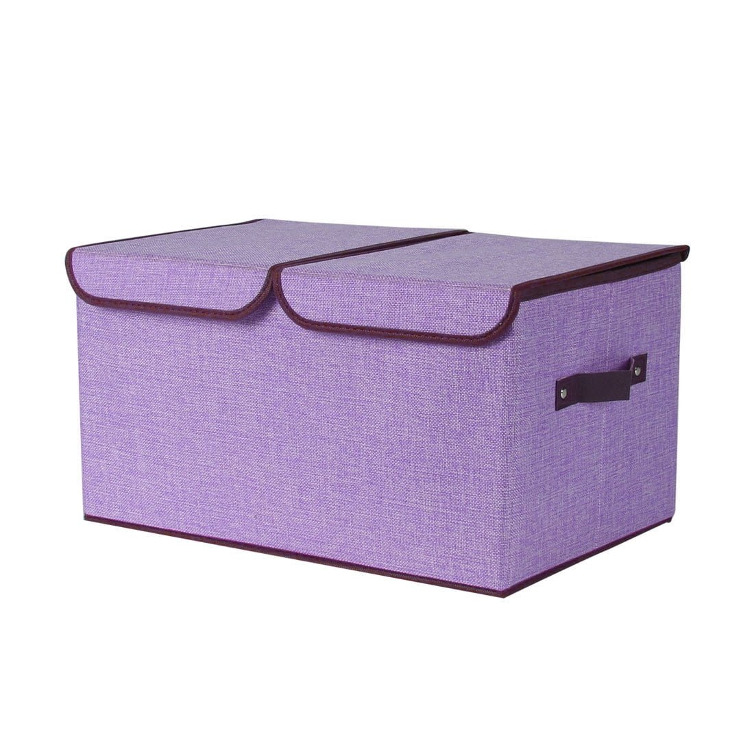 Large Storage Bin Cube Toy Box Fabric Basket Organizer for Shelf Purple