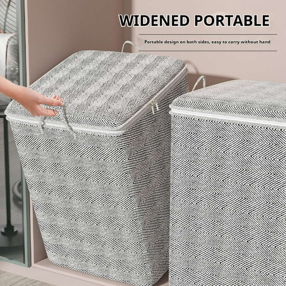 Large Storage Bins with Lids Clearance! Moving Quilt Storage Storage Containers,Extra Large Storage Bags for Clothes Tote Bag,Double Zipper for Space Saving Travel,Heavy Duty Storage with Handles