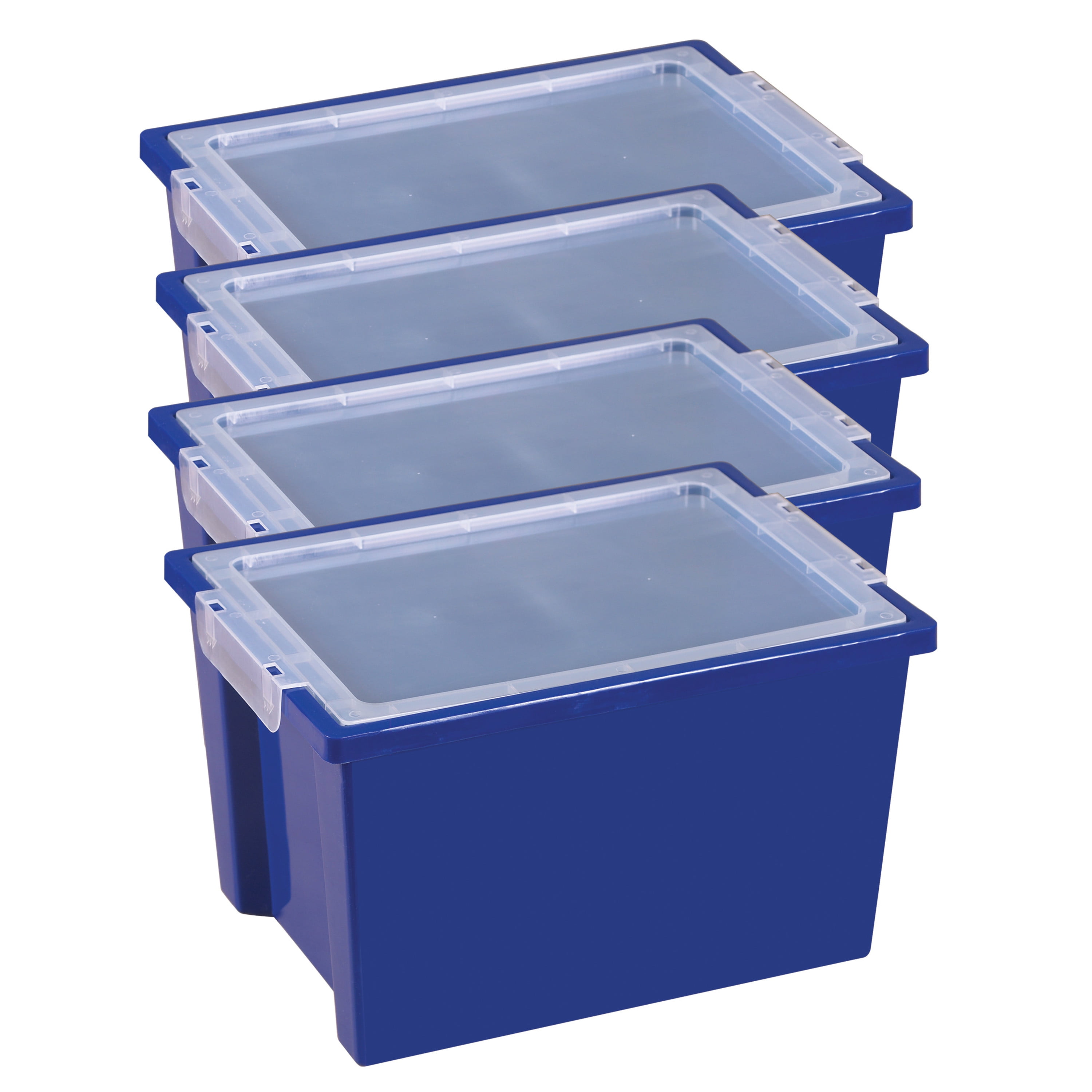 Large Storage Bins with Lid Blue