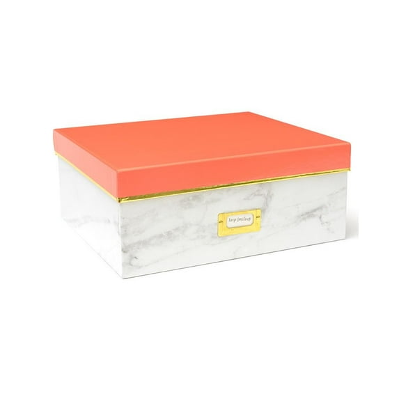 Large Storage Box - Tangerine & Marble