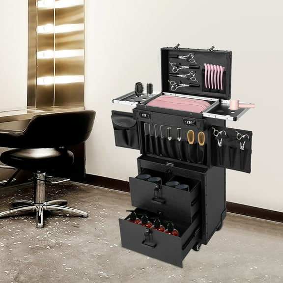 Large Storage Cosmetic Trolley,Cosmetic Luggage,  Rolling Makeup Case