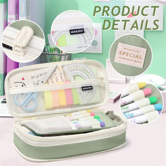 Large Storage Pencil Case ,Pen Bag with Zipper,Versatile Usage Big Capacity Pouch Organizer for Office Travel Holder Box