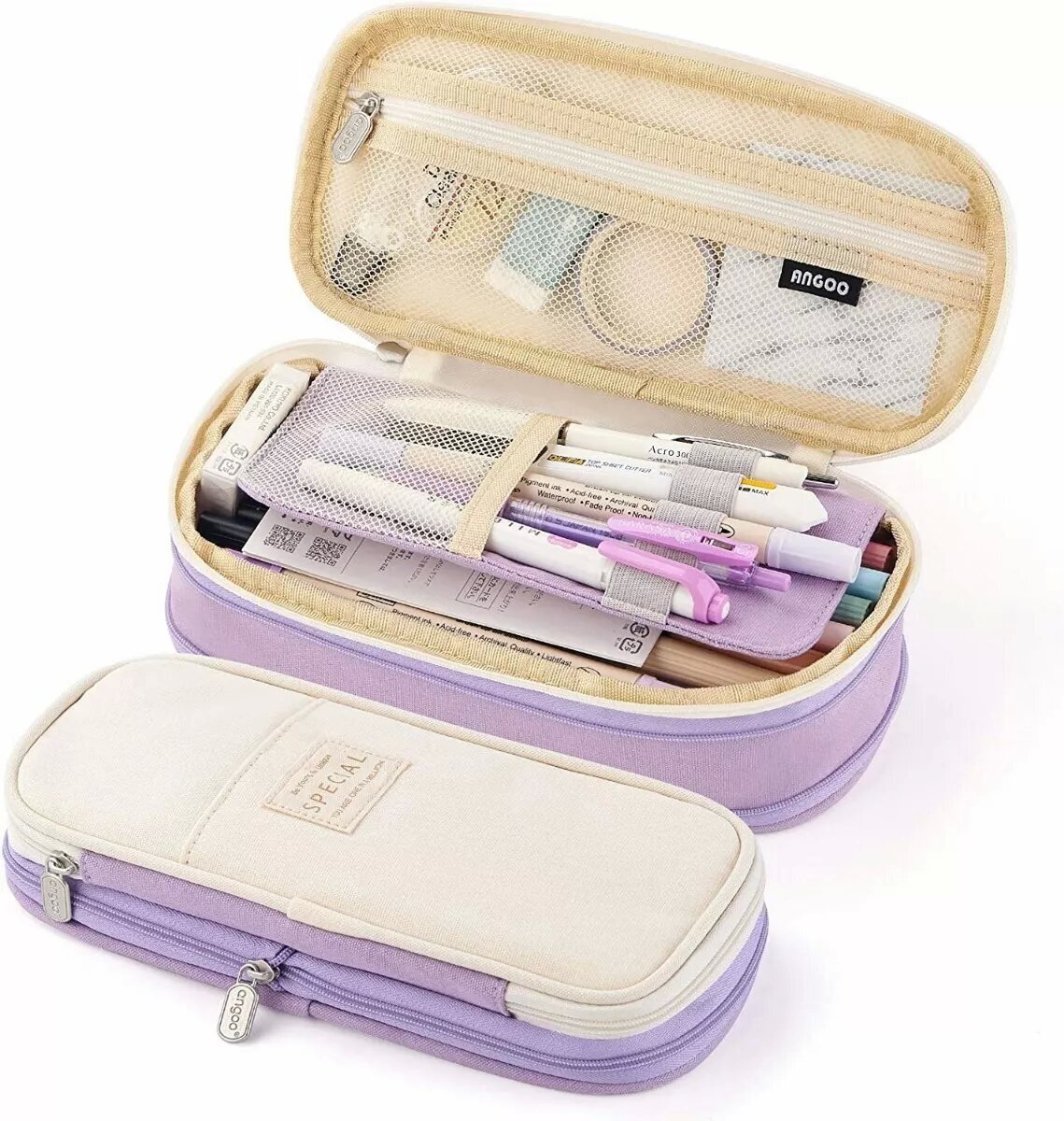 MONOBIN Large Storage Pencil Case, High Capacity, Zippered, Multi ...