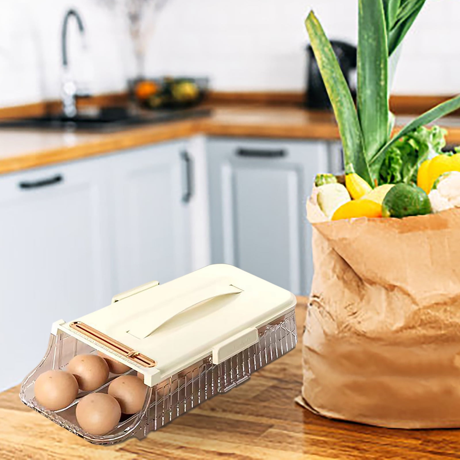 Large Storage & Portable Home Refrigerator Egg Holder Tray Stackable