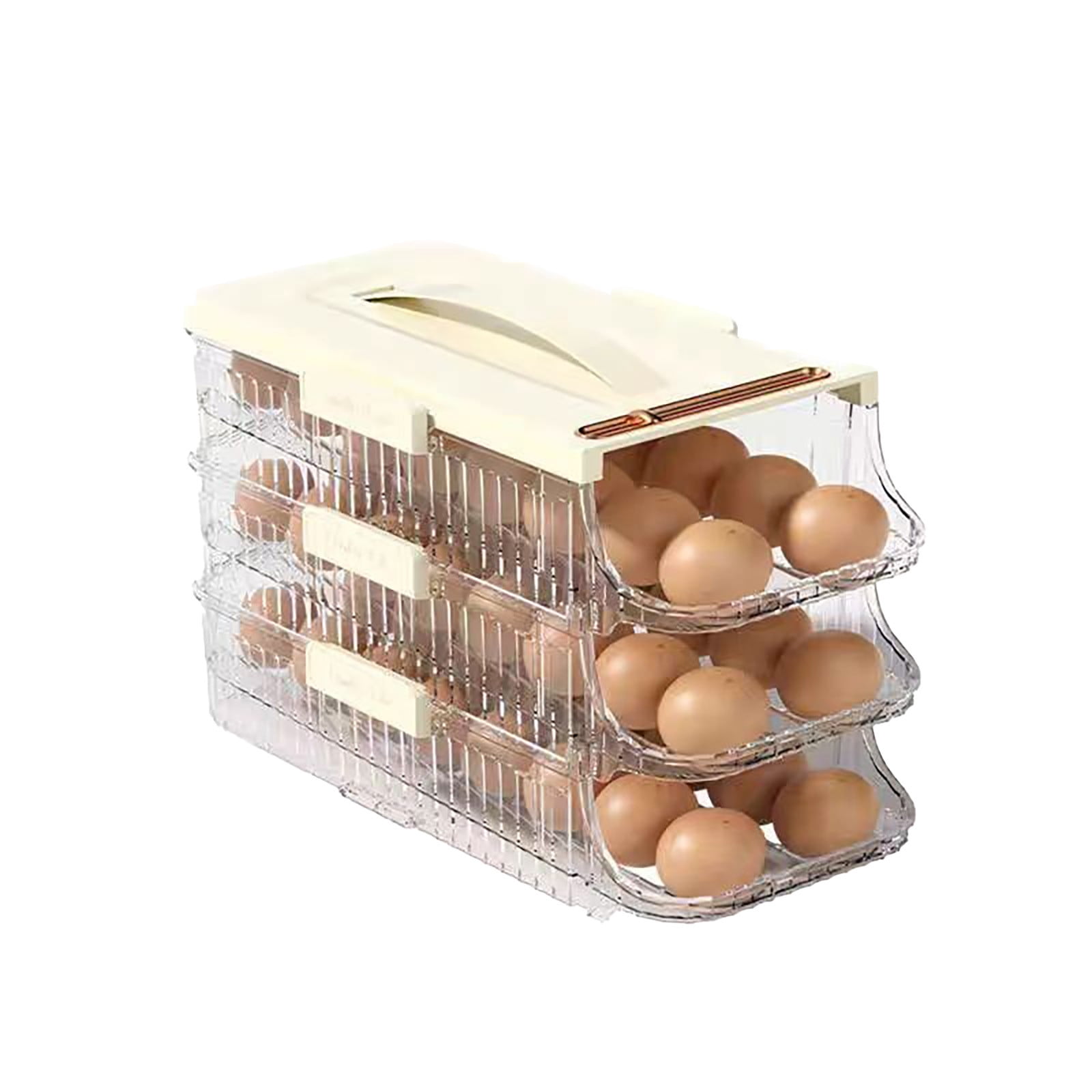 Large Storage & Portable Home Refrigerator Egg Holder Tray Stackable