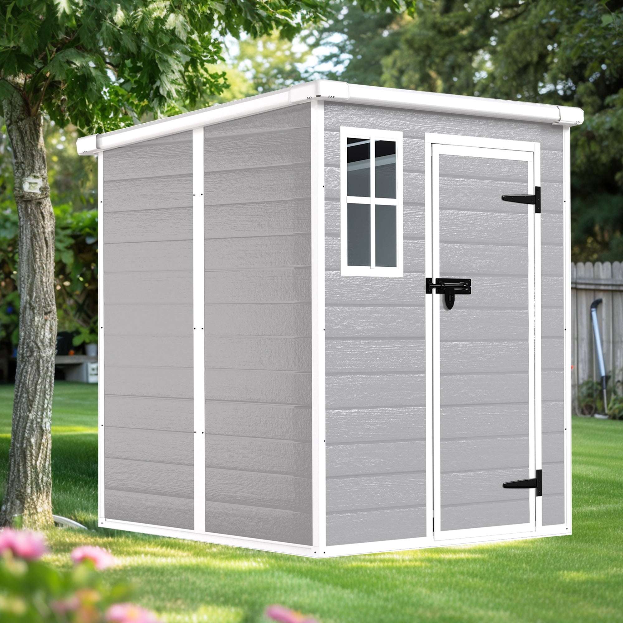 Large Storage Shed, 6x6ft Waterproof Resin Shed Lockable, All Weather