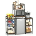 thumbnail image 1 of Large Storage Shelf with Mini Fridge & Microwave Stand, Cabinet Storage Space for Dorm Kitchen, 1 of 7
