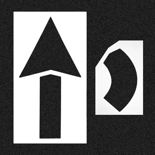 Large Straight Arrow Stencils 33" x 60" Reusable Pavement Marking Stencil Set Foldable Straight and Turn Combo Arrow Kit Oversized Directional Line Painting Guide for Parking Lots, Garages, Roadways