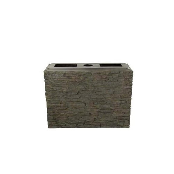 Large Straight Stacked Slate Wall Base