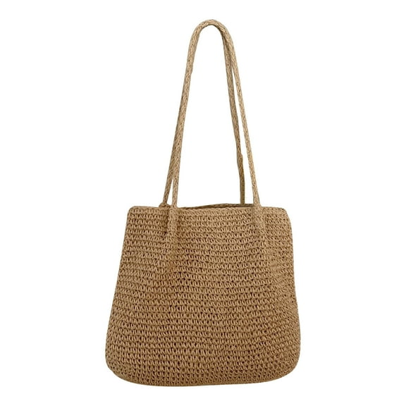 Large Straw Bags For Women Straw Travel Beach Totes Bag Woven Tote Handmade Shoulder Bag Summer Handbag