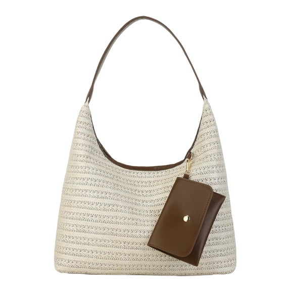 Large Straw Hobo Bags for Women Raffia Summer Shoulder Handbag Beach Vacation Slouchy Tote Purses