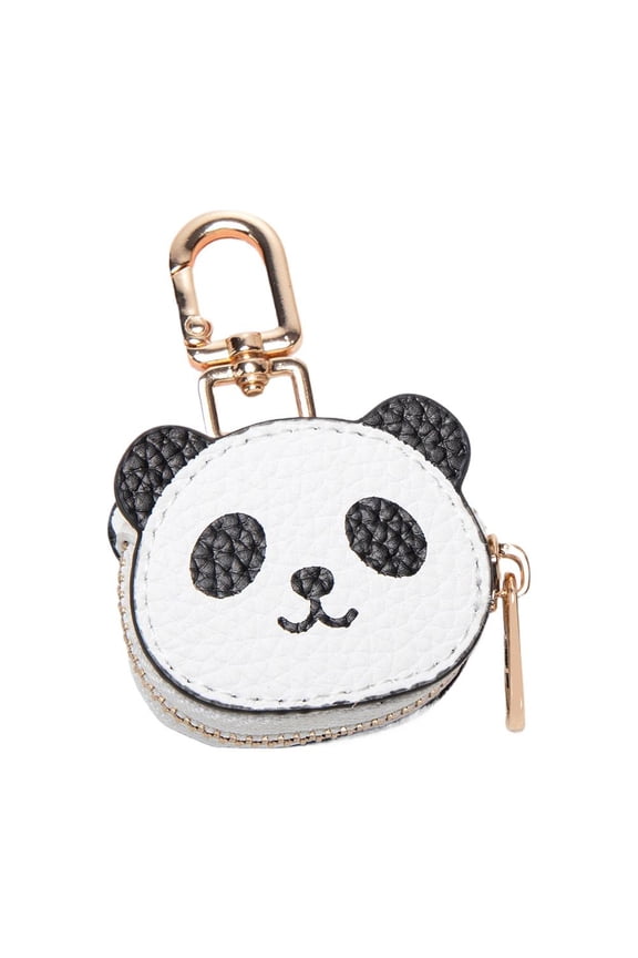 Large Strawberry Fruit Charm Coin Purse, PU Leather Cute Panda Keychain pendant Mini StorageBag, Red FU Bag Accessory Small Purse, Bag Charm, Keyring, Mini Pouch Wallet Gift for Girl Women