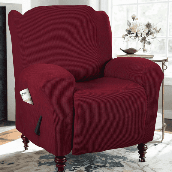 Large Stretch Lycra Recliner Chair Slipcover 1 Piece Jacquard Small ...