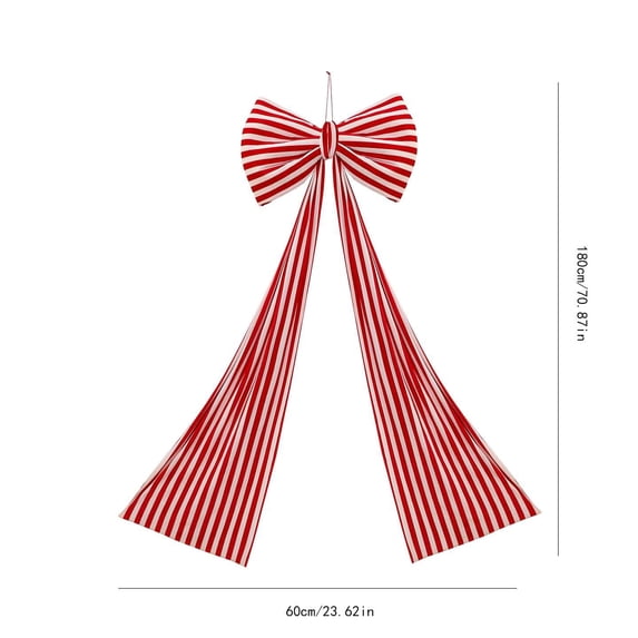 Large Striped Christmas Tree Topper Bow, Candy Cane Stripe Ribbon Bow ...