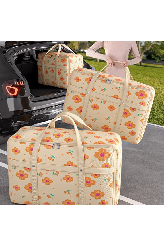 Large Strong Moving Bags with Zippers & Carrying Handles - Water-Resistant - Heavy Duty Storage Tote for Space Saving, Fold Flat(23"x11"x20")