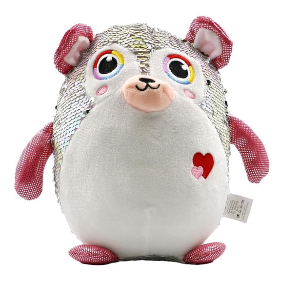 Reversible Sequin Bear Plush Doll 10 inch, Large Flip Sequins Stuffed Animal Toy