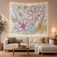 thumbnail image 1 of Large Stylized Floral Collection in a Playful Composition, Cheerful Boho Art for Flower Lovers, Botanical Wall Decor, Mother's Day Gift, Tapestry Wall Hanging for Bedroom, Living Room and Nursery, 1 of 6