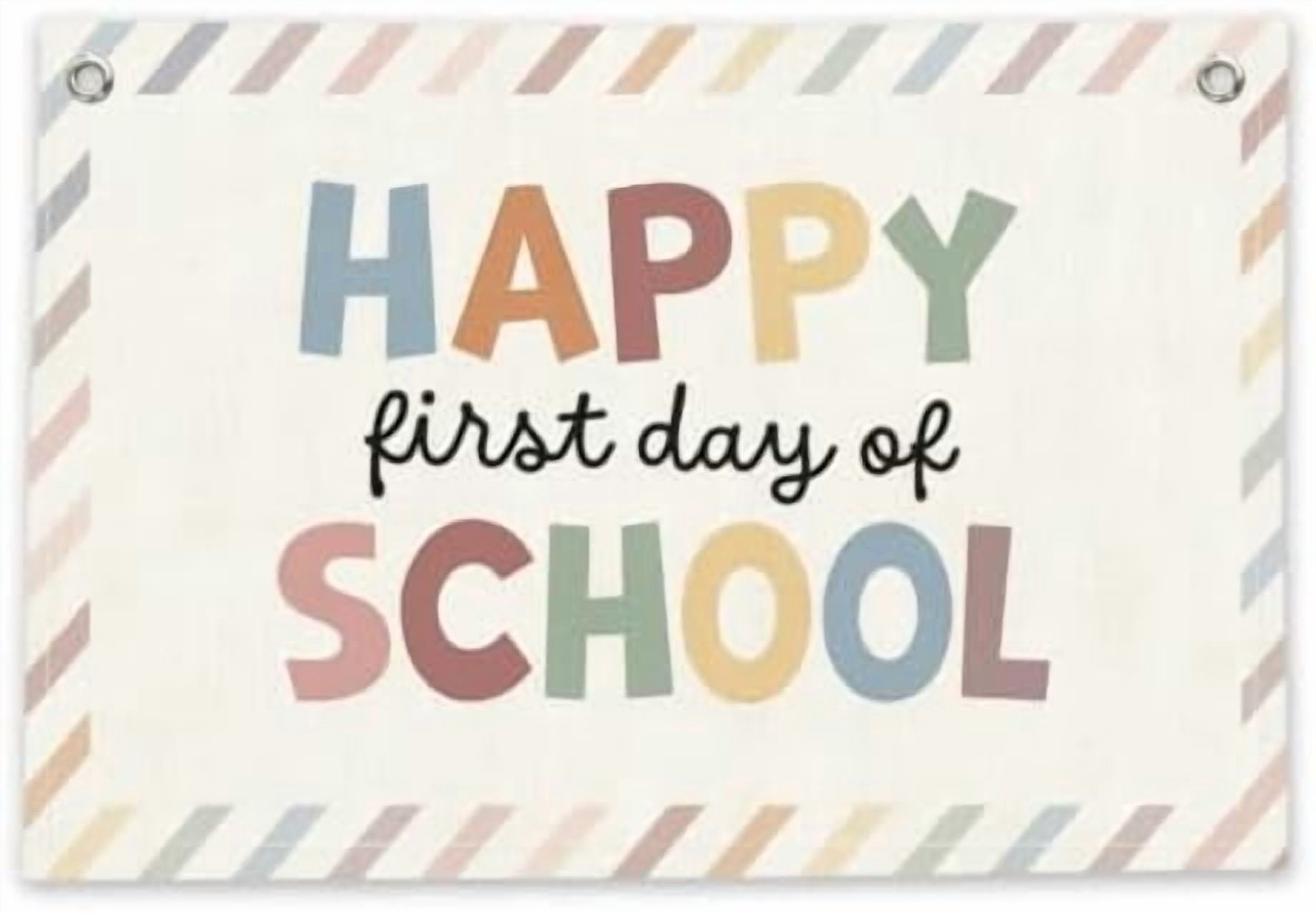 Background Language Portrait Large Sublimation Banner Boho Classroom Welcome Sign,happy First Day Of ...