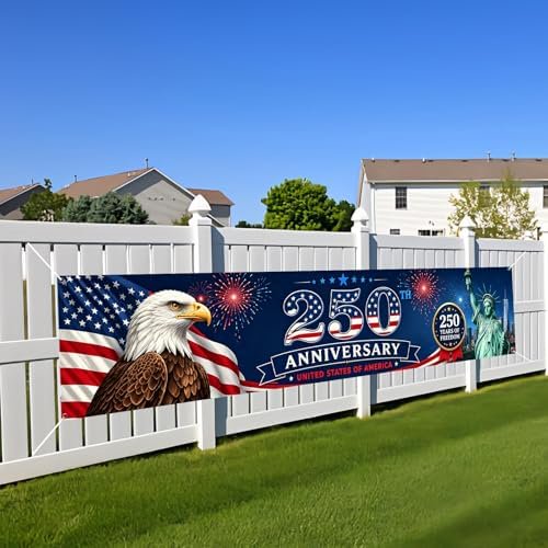 Large Sublimation Banner blank 250 Anniversary Usa Flag For Outdoor Indoor Yard Garden Porch Lawn 78.7×17.7 in
