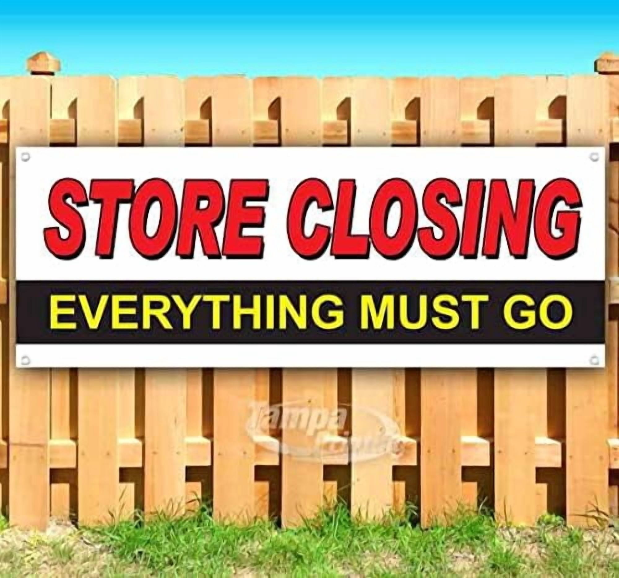 Background Booth Simple Large Sublimation Banner blank Store Closing Everything Must ...
