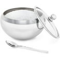 thumbnail image 1 of Large Sugar Bowl Glass with Clear Lid and Spoon - Holds 2 cups of Sugar (16.9oz), 1 of 8