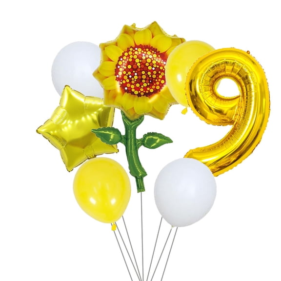 Large Sunflower Aluminium Foil Balloon 32 Inch Gold Number Ballons Birthday Party Decoration