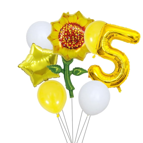 Large Sunflower Aluminium Foil Balloon 32 Inch Gold Number Ballons Birthday Party Decoration