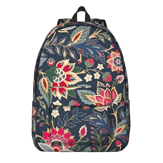 Large Sunflower Print Backpack for School College Campus, Flowers Floral Bookbag with Laptop Sleeve for Students, Durable Everyday Backpack for Commuting Work Travel, Unisex Gift Idea