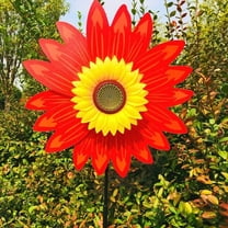 Large Sunflower Windmill Spinner Outdoor Garden Decor 36 Inch Colorful Yard Ornament