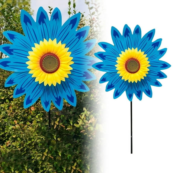 Large Sunflower Windmill Spinner Outdoor Garden Decor 36 Inch Colorful Yard Ornament
