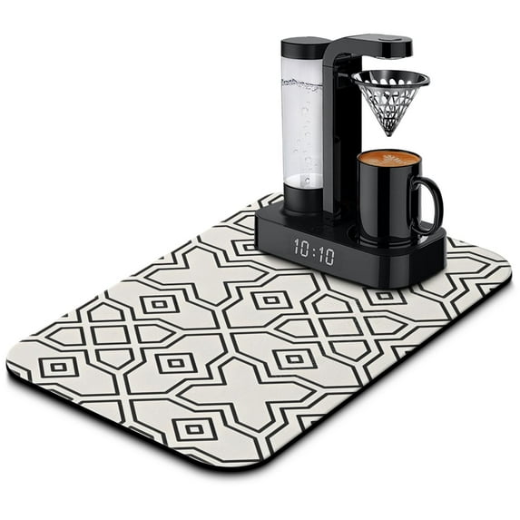Large Super Absorbent Diatom Mud Coffee Drying Mat, 19.5x12in The Perfect Solution for Easy Dish Cleaning Enhance Kitchen Today