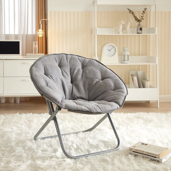 Large Super Soft Microsuede 30" Saucer Chair, Gray