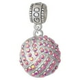 thumbnail image 1 of Large Super Sparkle Crystal Pink AB Volleyball - God Mother Charm Bead, 1 of 1