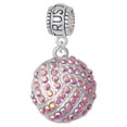 thumbnail image 1 of Large Super Sparkle Crystal Pink AB Volleyball - Trust In God Charm Bead, 1 of 1