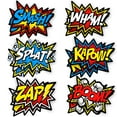thumbnail image 1 of Large Superhero Word Cutouts Party Supplies Wall Decoration Signs (Size 12" x 16") 12pcs Light Cardboard Super Hero Cutout Actio, 1 of 9