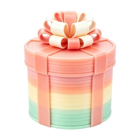 Large Surprise Gift Box with 9-Layer Nested Design, 9-Piece Set, Pink Yellow and Green Gradient with Bow, for White Elephant Exchange, Gag Gift Toys