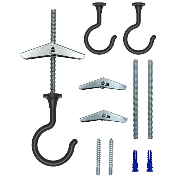 Large Swag Hooks For Ceiling Hanging PlantsHanging Light -Installation For Cavity Wall Fixing (Black 2 Pack)