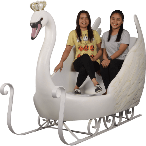 Large Swan Sleigh Statue