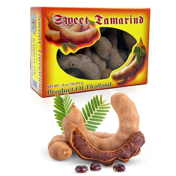 Large Sweet Tamarind Pods, Whole Fruit 100% Natural, Dried Tamarindo 16 Oz