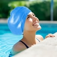 thumbnail image 1 of Swim Cap Silicone, Oversized Elastic Design for Large Heads & Long Hair, Waterproof Hair Protection, Comfortable Swimming Accessory for Adults, Topliu, 1 of 6