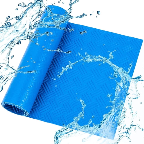 Swimming Pool Ladder Mat,  Protective Pool  Step Mat with Non-Slip Texture for Above Ground Pool Ladder, Blue Wave Pattern Ladder Pad (36" x 9")