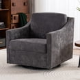 thumbnail image 1 of Large Swivel Chair, Upholstered Armchair, Modern Chair, Skin-friendly Gradient Color linen fabric, Comfortable to Sit. Suitable for Reception Living Room, 1 of 11