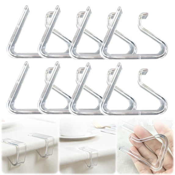 Large Tablecloth Clips Clear Plastic Table Cloth Holder Clips Heavy Duty Table Clips for Outdoor Tables Wedding Picnic Camping Party Supplies 8 Pack 2.36 x 1.97 in