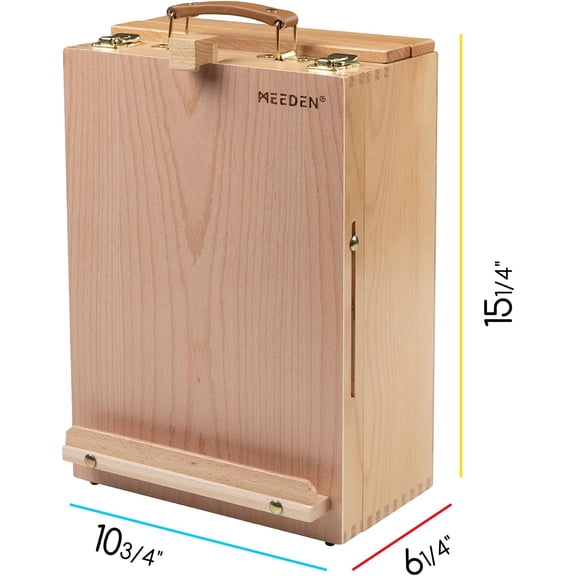 Large Tabletop Easel Sketchbox, Adjustable Solid Beech Wood Desktop Easel Box, Travel Easel for Artists, Table Top easels for Painting, Wooden Art Storage Box for Artist, Adults & Beginners
