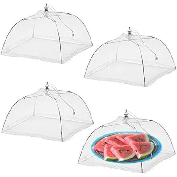 Large and Tall 17x17 Pop Up Mesh Food Covers - Umbrella Screen Tents for Outdoors, Parties, Picnics, BBQs - Reusable and Collapsible Food Tents (6 Pack)