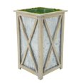 thumbnail image 1 of Large Tall Crisscross Wood/Metal Planter Pot-in-a-Pot Grey, 1 of 5